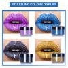 LOKFAR 4 Colors Glitter Lip Kit - Shiny Diamond and Metallic Glitter Lipstick Gloss Pigment Powder, Waterproof & Long Lasting Shimmer Lip Makeup Set for Women (Set B Cool Color) view 4