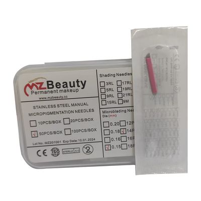 0.15mm Nano Microblading Needles Blade 14Flat Tattoo Needle Flexi Eyebrow Permanent Makeup Agujas Microblade 14Pins With LOT EXP