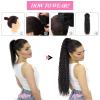 Meepo 30 Inch Curly Ponytail Extensions Synthetic Deep Wave Drawstring Ponytail For Black Women Human Hair Feeling With Clip In Thick Ponytail Hair Natural Brown Hairpiece(2,160g) (30" cw, 2) view 4