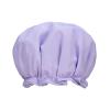 Large Shower Cap, Reusable, Double Layer Lined with Soft Waterproof Material, Ruffle Trim, for All Hair Lengths (Purple) view 4