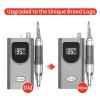 Kredioo Nail Drill 35000RPM Professional Electric Nail Drill Rechargeable Portable Efile Machine 6 Bits Kit Remove Acrylic Gel Nails Dip Powder for Salon Manicure Pedicure -Grey view 2
