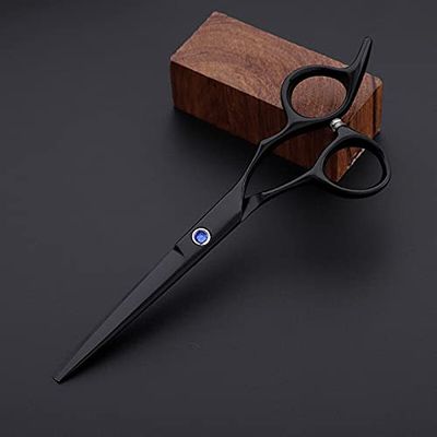 Hair Cutting Scissors, Professional japan 6cr 6 '' black cut hair scissors cutting barber haircut scissor thinning shears hairdressing scissors BY ZZYY (Color : Cutting)