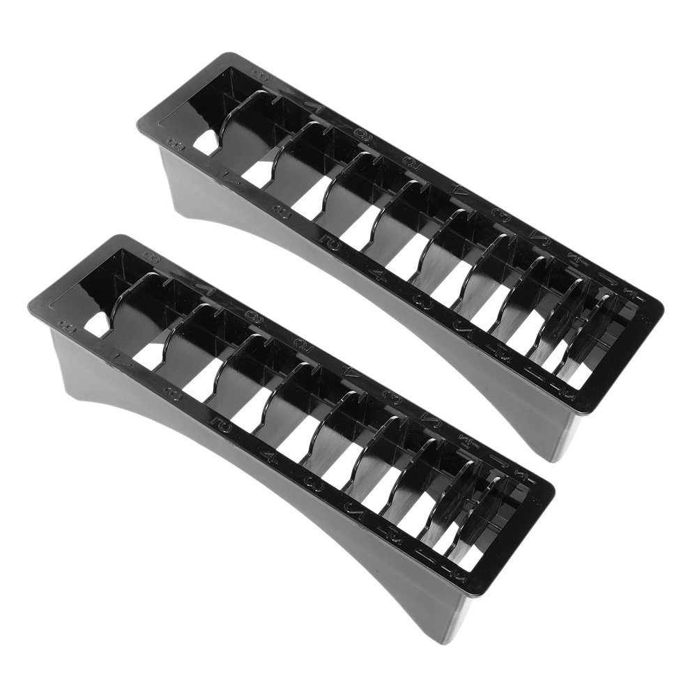 Beaupretty Rectangular Plastic Guide Comb Organizer 2Pcs Universal 10 Grid Base Electric Hair Clipper Comb Storage Organizer Guide Comb Storage Case Container Box for Barbershop