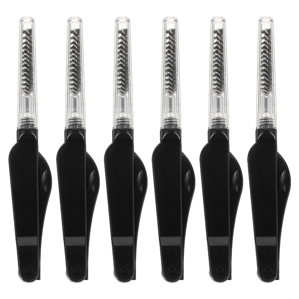 FOMIYES 6pcs Folding Mascara Brush Eyelash Beauty Comb Double Ended Eyelash Comb Mascara Comb Brush Eyebrow Brush Eyebrow Comb Eyebrow Powder Brush Nylon Laminated Eyelash Tool Woman
