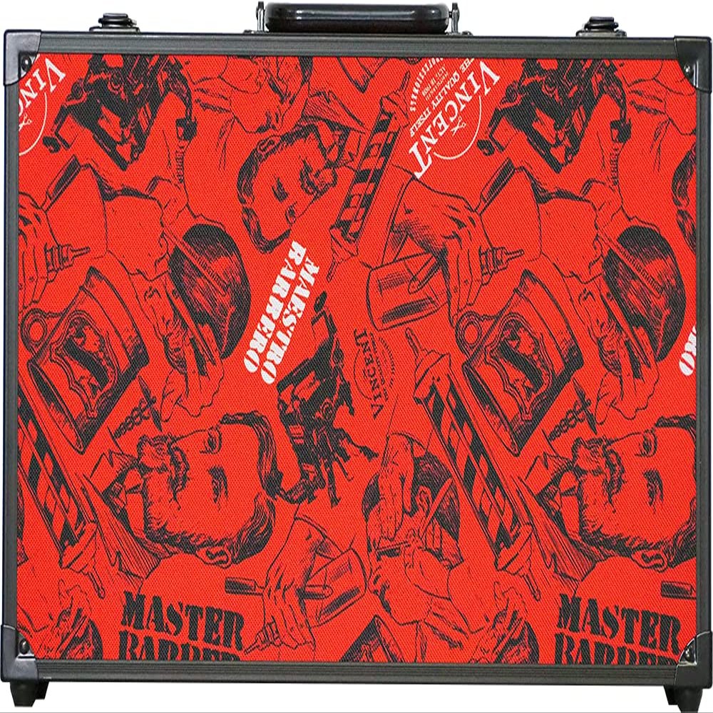 Vincent Junior Mastercase: Premium Barber, Stylist Travel Case (Nostalgic Red)