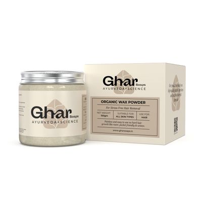 Ghar Soaps Organic Wax Powder For Hair Removal For Women & Men Suitable All Type Of Skin (100 Gm)