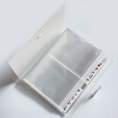Nail Stickers Storage Book 80 Large Capacity Exhibition Photo Album Card Package Button Type Manicure Stickers Manicure Notebook (Clear)