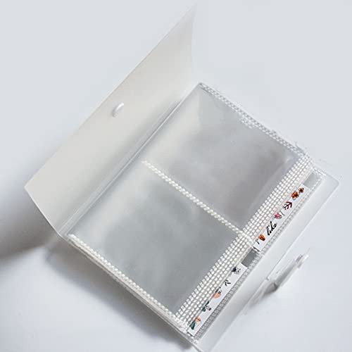 Nail Stickers Storage Book 80 Large Capacity Exhibition Photo Album Card Package Button Type Manicure Stickers Manicure Notebook (Clear)