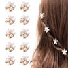 10 Pcs Small Mini Pearl Claw Clips with Flower Design, Sweet Artificial Bangs Clips Decorative Hair Accessories for Women Girls view 1