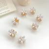 10 Pcs Small Mini Pearl Claw Clips with Flower Design, Sweet Artificial Bangs Clips Decorative Hair Accessories for Women Girls view 2