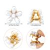 10 Pcs Small Mini Pearl Claw Clips with Flower Design, Sweet Artificial Bangs Clips Decorative Hair Accessories for Women Girls view 3