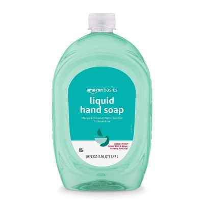 Amazon Basics Liquid Hand Soap Refill, Mango and Coconut Water Scent, Triclosan-Free, 50 Fl Oz (Pack of 1) (Previously Solimo)