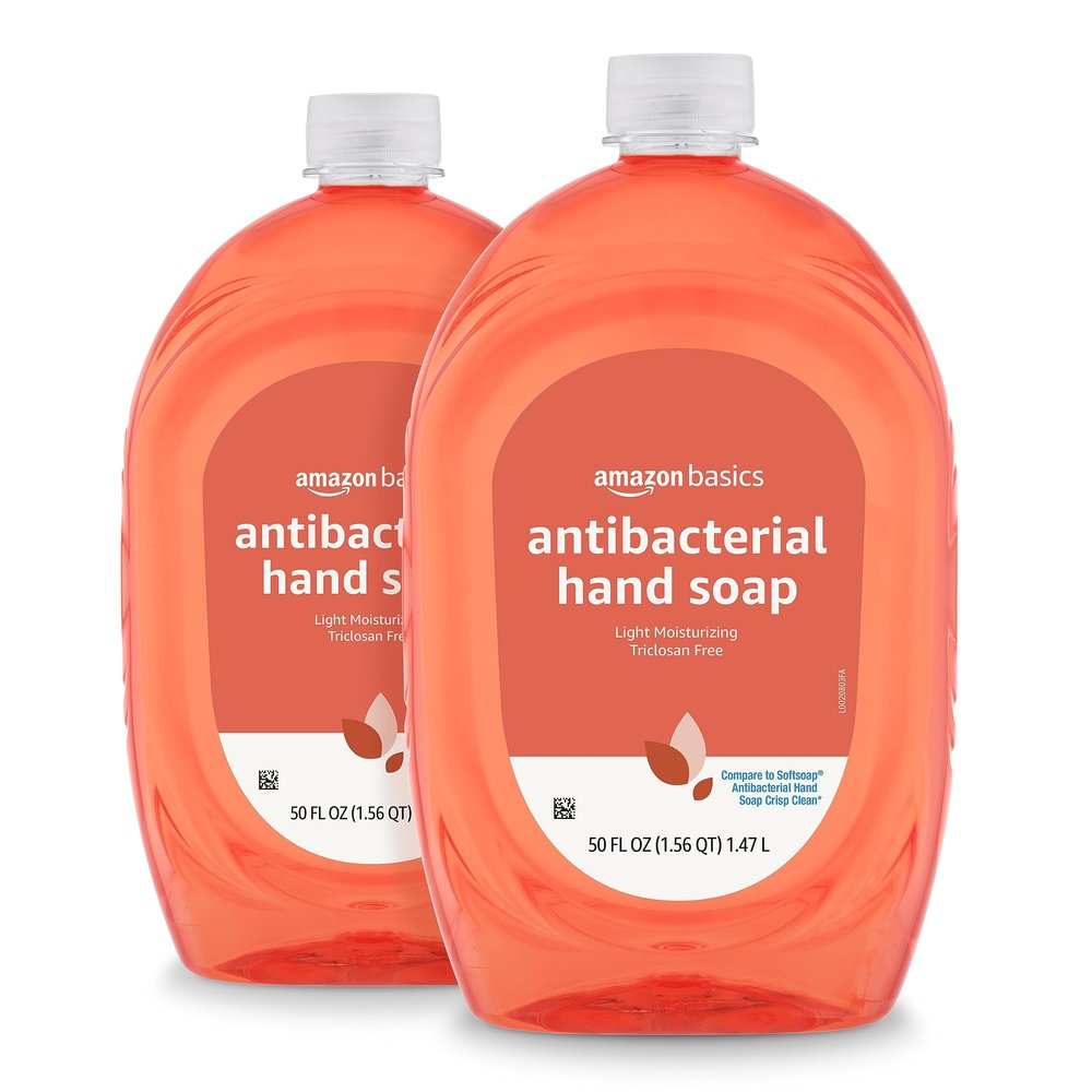 Amazon Basics Liquid Hand Soap Refill, Light Moisturizing, Triclosan-Free, Citrus, 50 Fl Oz (Pack of 2) (Previously Solimo)