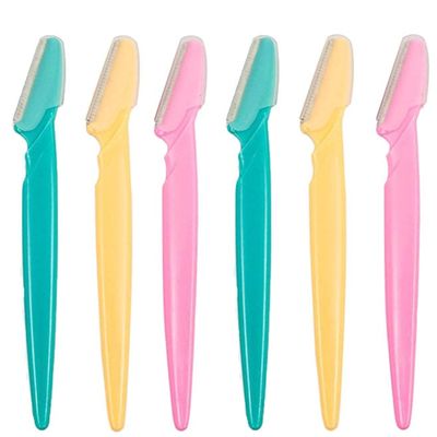 MEPOINT Reusable Face Razor | Eyebrow & Facial Hair Removal Razor | Safe & Pain free Remover | Pack of 6 Razors (6)