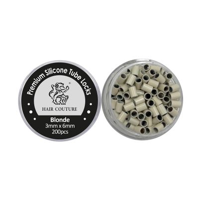 Hair Couture Premium Tube Locks 200 Pieces Beads Rings Micro Links Professional Tools I-Tip Extension Extra Hold Strength Accessories TPS3060-BLD