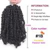 ZRQ Short 8 Packs Pre-twisted Bob Passion Twist Crochet Hair with Curly Ends 8 Inch Pre looped Black Passion Twists Hair 12 Roots/Pack Synthetic Bohemian Crochet Braids Hair for Black Women 1B# view 2