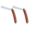 HEALLILY Men S Straight Razor Set 2 Pcs Vintage Folding Manual Shaving Razor with Colored Wood Handle for Precise Beard Grooming and Facial Hair Removal view 1