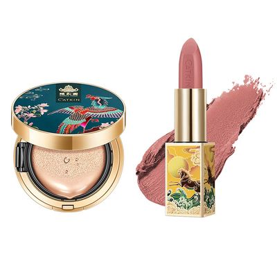 CATKIN 2Pcs Makeup Set Includes BB Cream Air Cushion Foundation C01 And Matte Lipstick CO157