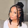 ZRQ Short 8 Packs Pre-twisted Bob Passion Twist Crochet Hair with Curly Ends 12 Inch Pre looped Black Passion Twists Hair 12 Roots/Pack Synthetic Bohemian Crochet Braids Hair for Black Women 1B# view 1