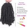 ZRQ Short 8 Packs Pre-twisted Bob Passion Twist Crochet Hair with Curly Ends 12 Inch Pre looped Black Passion Twists Hair 12 Roots/Pack Synthetic Bohemian Crochet Braids Hair for Black Women 1B# view 2