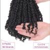 ZRQ Short 8 Packs Pre-twisted Bob Passion Twist Crochet Hair with Curly Ends 12 Inch Pre looped Black Passion Twists Hair 12 Roots/Pack Synthetic Bohemian Crochet Braids Hair for Black Women 1B# view 4