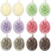 12 Pieces Shower Puff Bath Travel Loofah with Elastic Hand Strap Exfoliating Shower Gift Bulk Washable Loofah Mesh Sponges Bath Flower Ball Pad Body Scrubber for Men and Women view 1