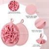 12 Pieces Shower Puff Bath Travel Loofah with Elastic Hand Strap Exfoliating Shower Gift Bulk Washable Loofah Mesh Sponges Bath Flower Ball Pad Body Scrubber for Men and Women view 3