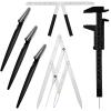 6 Pieces Tattoo Eyebrow Ruler 3 Point Positioning Ruler Mini Caliper Double Scale Vernier Caliper Eyebrow Golden Ratio Caliper Microblading Ruler Gauge Ruler Measuring Tool with Eyebrow Shaver view 1