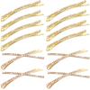 12 Pieces Rhinestone Bobby Pins Decorative Fancy Crystal Hair Clips Shiny Metal X Shaped Barrettes Bling Diamond Wedding Bridal Shower Hair Accessories for Women Ladies Girls (Gold) view 1