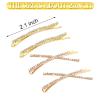 12 Pieces Rhinestone Bobby Pins Decorative Fancy Crystal Hair Clips Shiny Metal X Shaped Barrettes Bling Diamond Wedding Bridal Shower Hair Accessories for Women Ladies Girls (Gold) view 2