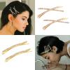12 Pieces Rhinestone Bobby Pins Decorative Fancy Crystal Hair Clips Shiny Metal X Shaped Barrettes Bling Diamond Wedding Bridal Shower Hair Accessories for Women Ladies Girls (Gold) view 4