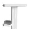 Beauty Salon Spa Trolley Cart, Professional PVC Beauty Salon Rolling Cart 15" x 14", Mobile Build-in Socket Beauty Instrument Stand on Wheels, Double Tier with Tray, White view 3