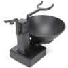 AMONIDA Shaving Brush Stand, Shaving Stand, Black Stainless Steel Men Shaving Brush Stand Shaving Bowl for Placing or Cleaning Shaving Brush view 1