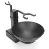 AMONIDA Shaving Brush Stand, Shaving Stand, Black Stainless Steel Men Shaving Brush Stand Shaving Bowl for Placing or Cleaning Shaving Brush view 2