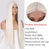Haoke White Synthetic Wigs Straight Hair Heat Resistant Hair Fake Lace Front Wig With Middle Part Natural Long Straight Wig 26Inch view 2