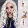 Haoke White Synthetic Wigs Natural wave Hair Heat Resistant Fake Lace Front Wig With Middle Part Natural Long Straight Wig 22Inch view 1