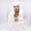 Haoke White Synthetic Wigs Natural wave Hair Heat Resistant Fake Lace Front Wig With Middle Part Natural Long Straight Wig 22Inch view 4