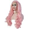 Haoke Long Wavy Hair Light Pink Color Wigs Glueless Heat Resistant Fiber Hair Synthetic Hair Wigs for Fashion Women Cosplay wig for Girl Colorful Costume Wigs view 4