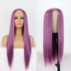 Haoke Light Purple Long Straight Hair Wig Glueless Heat Resistant Fiber Hair Synthetic Hair Wigs None Lace Front Wigs for Fashion Women view 2
