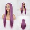 Haoke Light Purple Long Straight Hair Wig Glueless Heat Resistant Fiber Hair Synthetic Hair Wigs None Lace Front Wigs for Fashion Women view 4