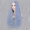 Haoke Light Blue Color No Lace Front Wig Long Wavy Synthetic Wig Heat Resistant Fiber Middle Parting full machine make Halloween Party Use wig view 2