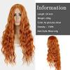 Haoke Ginger Orange Color None Scalp Lace Front wig Middle Part Wig Long Water Wave Synthetic Wig Pre Plucked wig for White or Black Women Halloween Party Use wig view 4