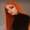 Haoke Long Silk Straight Ginger None-Lace Wigs High Temperature Fiber Orange Hair with Middle Part for Women Party Show view 1