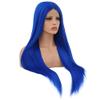 Haoke Blue Color No Lace Front Wig Long Straight Synthetic Wig Heat Resistant Fiber Middle Parting full machine make Halloween Party Use wig view 3