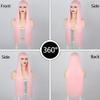 Haoke Synthetic Wigs Long Straight Pink Cosplay Wigs with Bangs for Women Black White Brown Blue Daily Use Hairs view 4