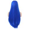 Haoke Blue Color No Lace Front Wig Long Straight Synthetic Wig Heat Resistant Fiber Middle Parting full machine make Halloween Party Use wig view 4