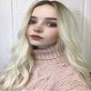 Haoke Ombre Light Blonde Synthetic Machine Made Wigs Straight Hair Heat Resistant Hair Fake Lace Front Wig for Black Women With Middle Part Natural Long Ombre Light Blonde Wig 24 Inch view 3