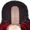 Haoke Wine Red Wig With Bangs Long Straight Synthetic Wig Middle Parting Machine make Halloween Party Use wig view 3