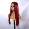 Haoke 24 inches Long Straight Wine Red Wigs for Women Synthetic Wigs Middle Part Heat Resistant Replacement Wig Colorful Cosplay Daily Party Wig view 2