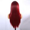 Haoke 24 inches Long Straight Wine Red Wigs for Women Synthetic Wigs Middle Part Heat Resistant Replacement Wig Colorful Cosplay Daily Party Wig view 4